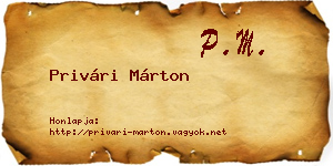 Privári Márton névjegykártya