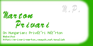 marton privari business card